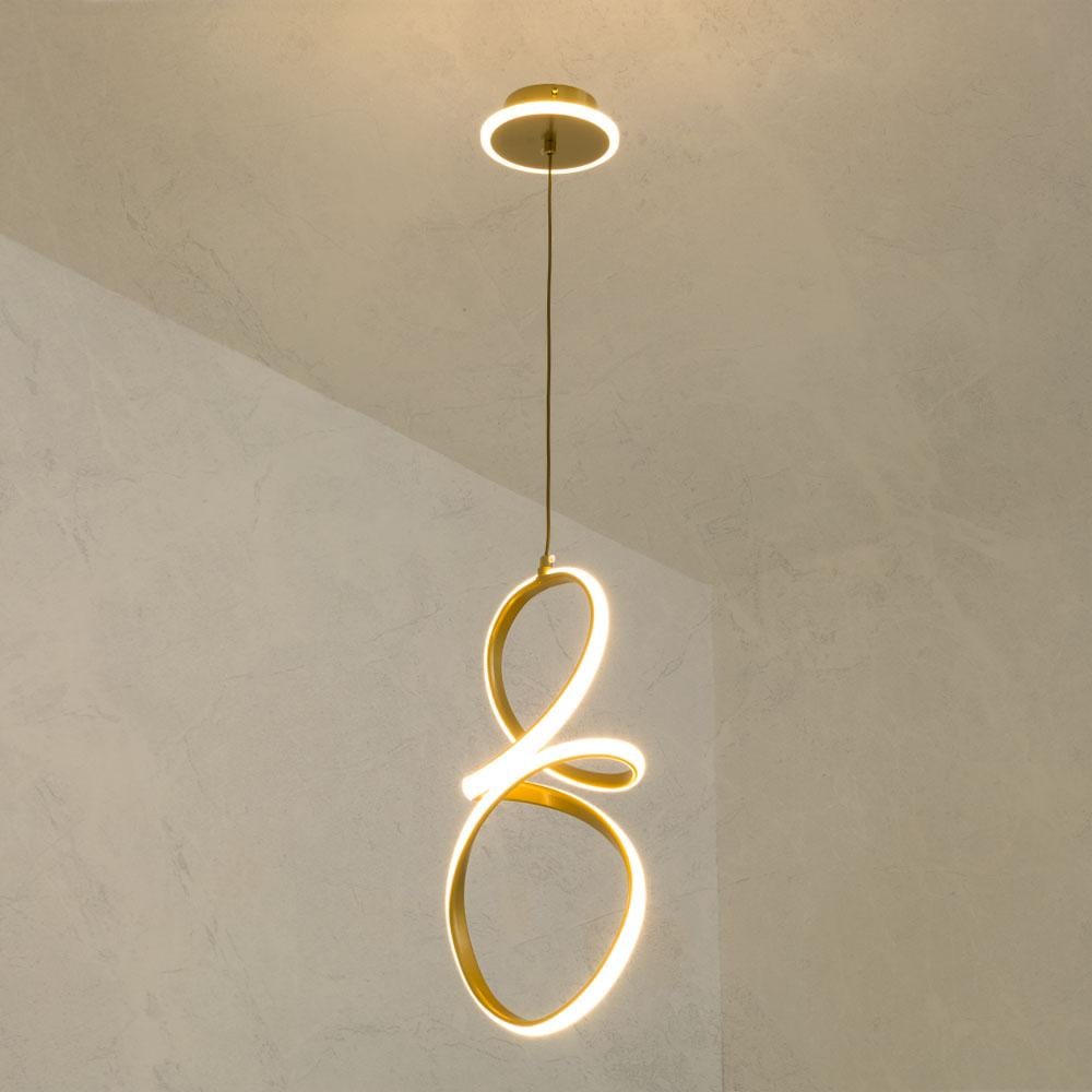 معلقة مودرن ليد نحاسي - قاعدة مضيئة - موديل A