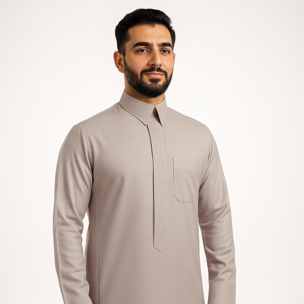 ثوب رجالي شتوي سحاب قلاب - الأصيل