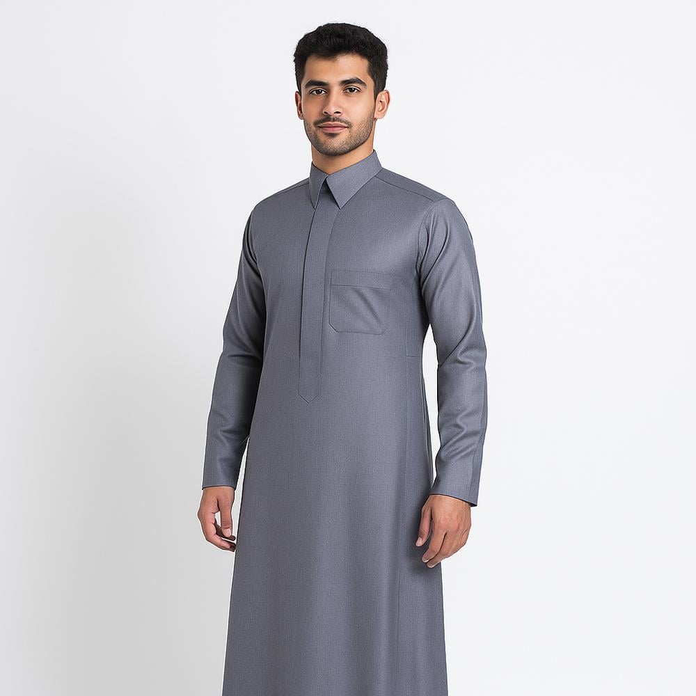 ثوب رجالي شتوي سحاب قلاب - الأصيل