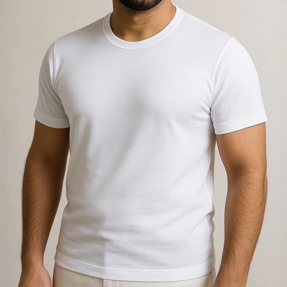 فنيلة نص كم دائري - راكز لاكجري المميزة