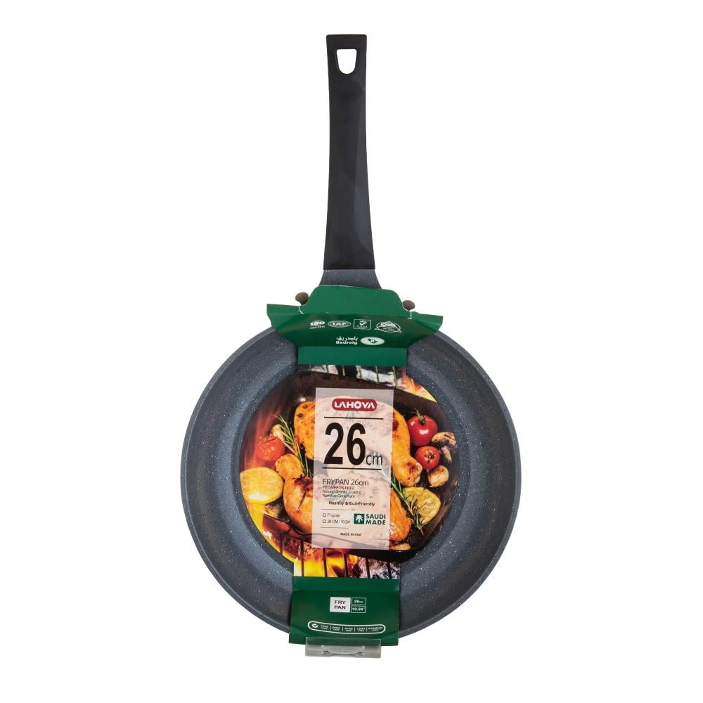 طاوة جرانيت لاهويا مقاس 26 سم رمادي