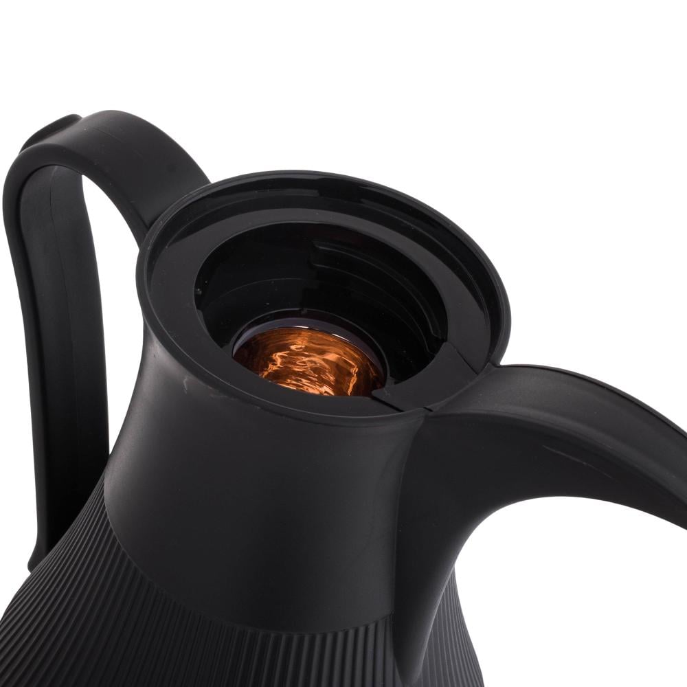 ترمس الدلة من ألاسكا لون أسود مع ذهبي