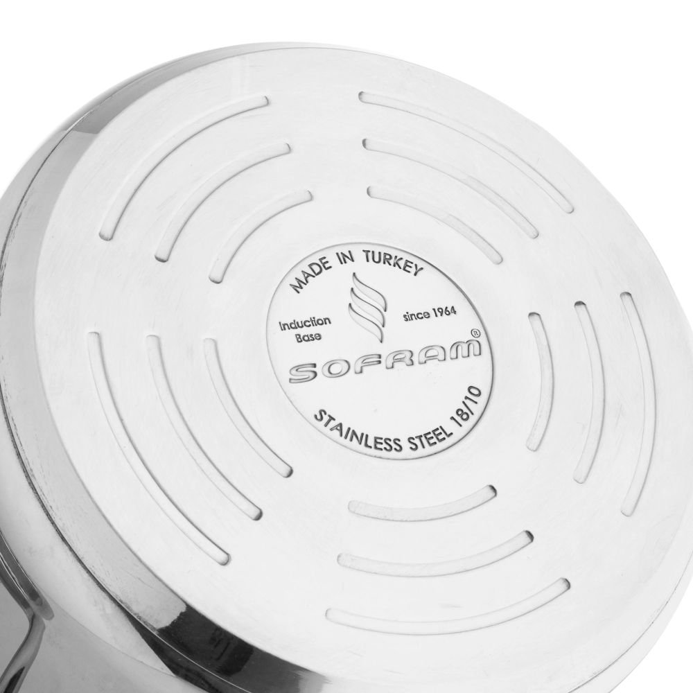 قدر طبخ بخار أطلس استيل تركي مقاس 18 سم