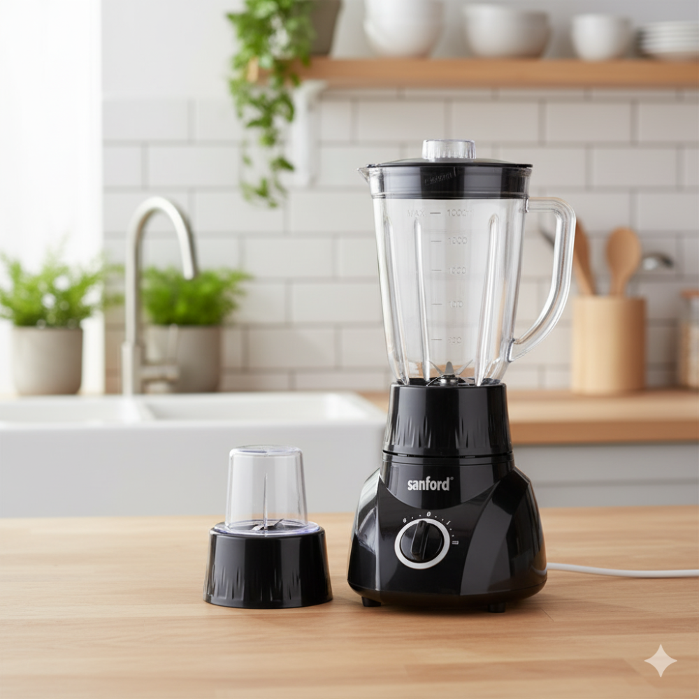 خلاط ومطحنة 2 في 1 من سانفورد لون أسود
