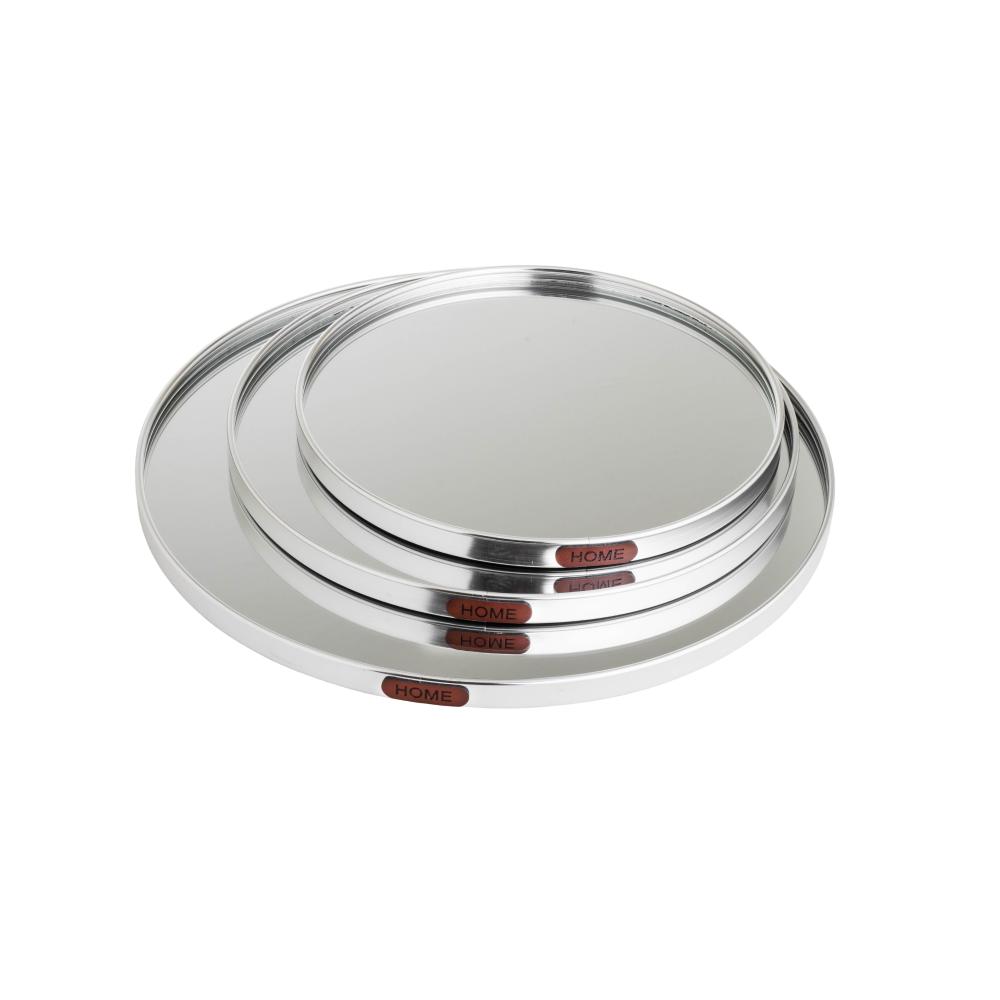 طقم طوفرية ستيل مع مرآة دائرية مكونة من 3 قطع