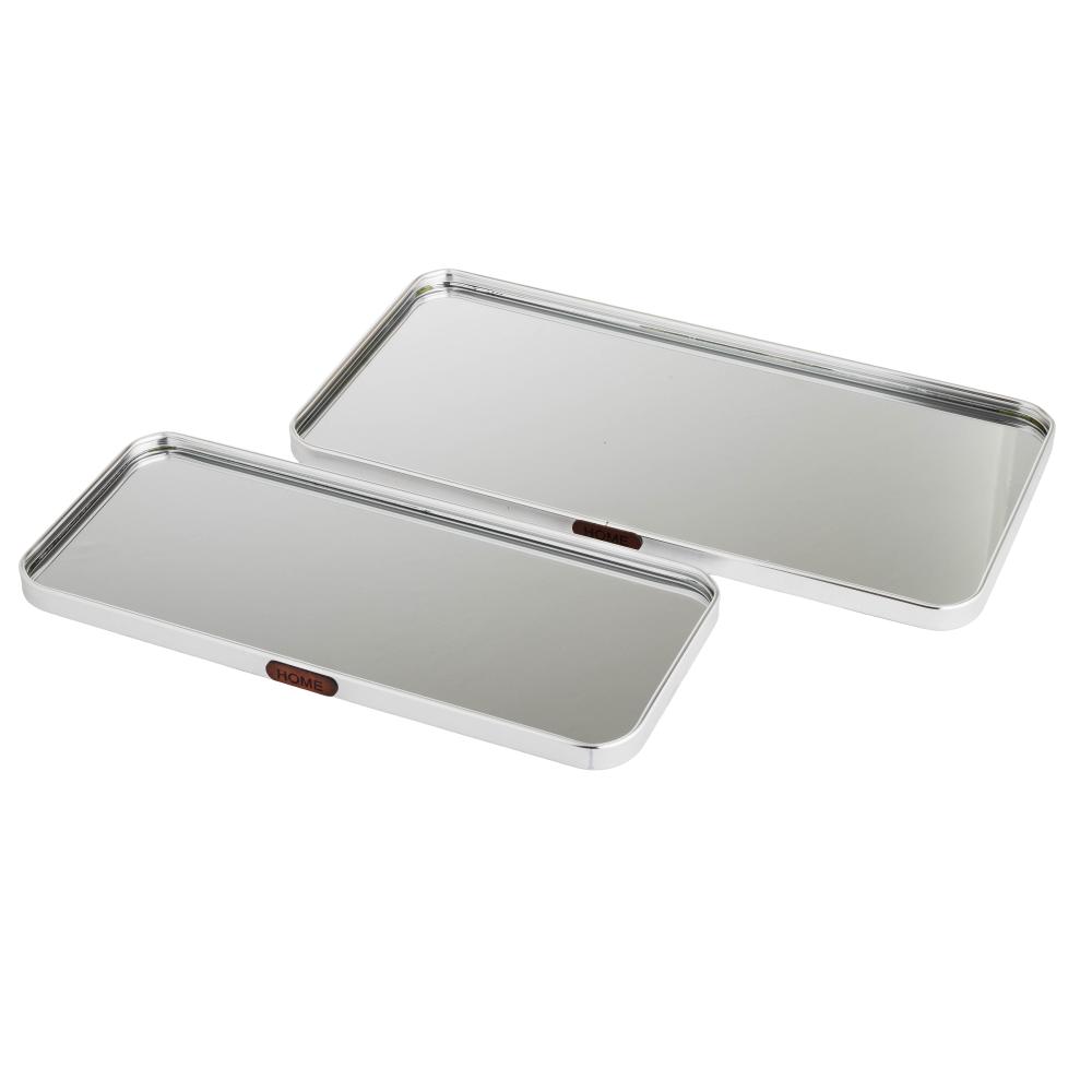 طقم طوفرية ستيل مع مرآة مستطيل 2 قطعة