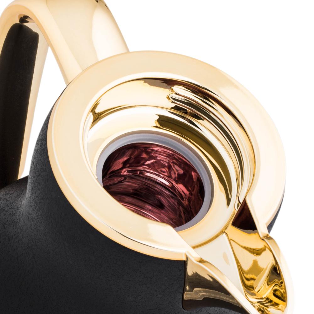 ترمس هوست الفاخرة للقهوة بتصميم أسود مع ذهبي سعة35...