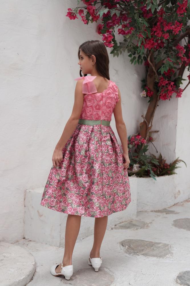 فستان بناتي مورد كت بكسرات 7122