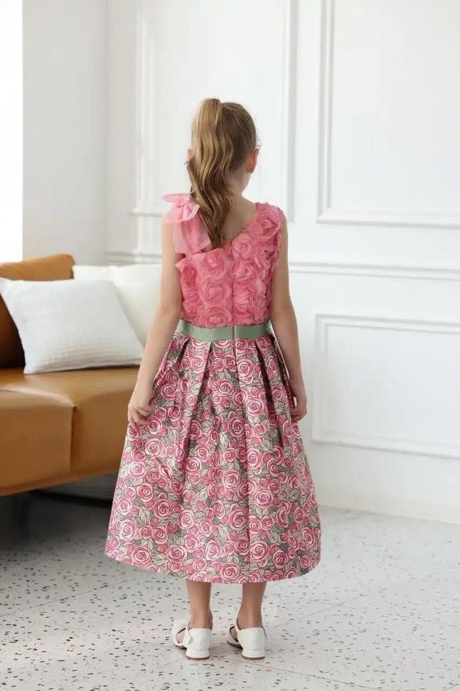 فستان بناتي مورد كت بكسرات 7122