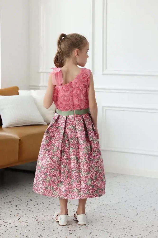 فستان بناتي مورد كت بكسرات 7122