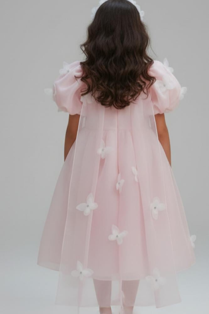 فستان بناتي سهرات وردي|S01153P