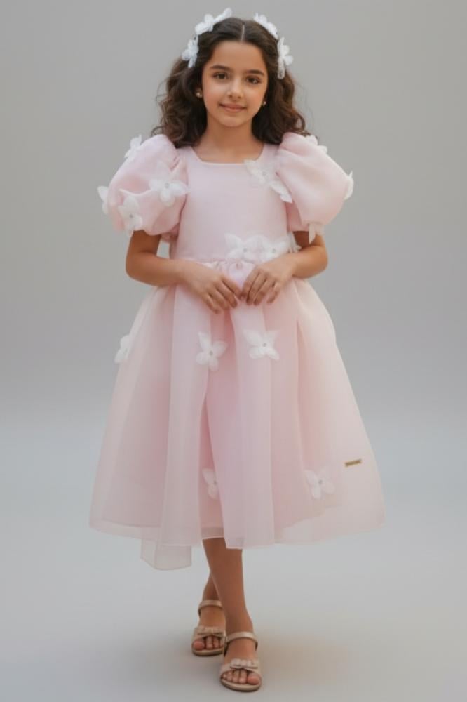 فستان بناتي سهرات وردي|S01153P