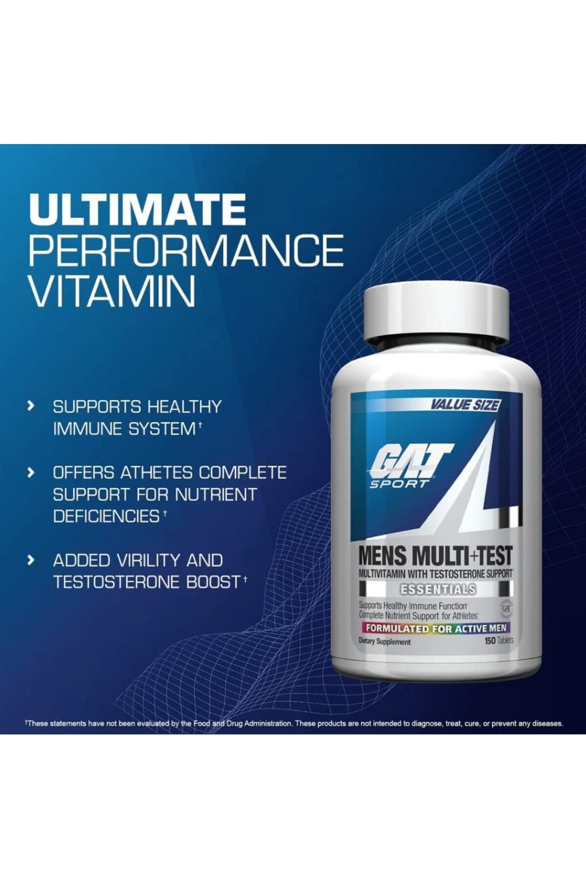 GAT سبورت ملتي فيتامين + محفز التستوستيرون للرجال...