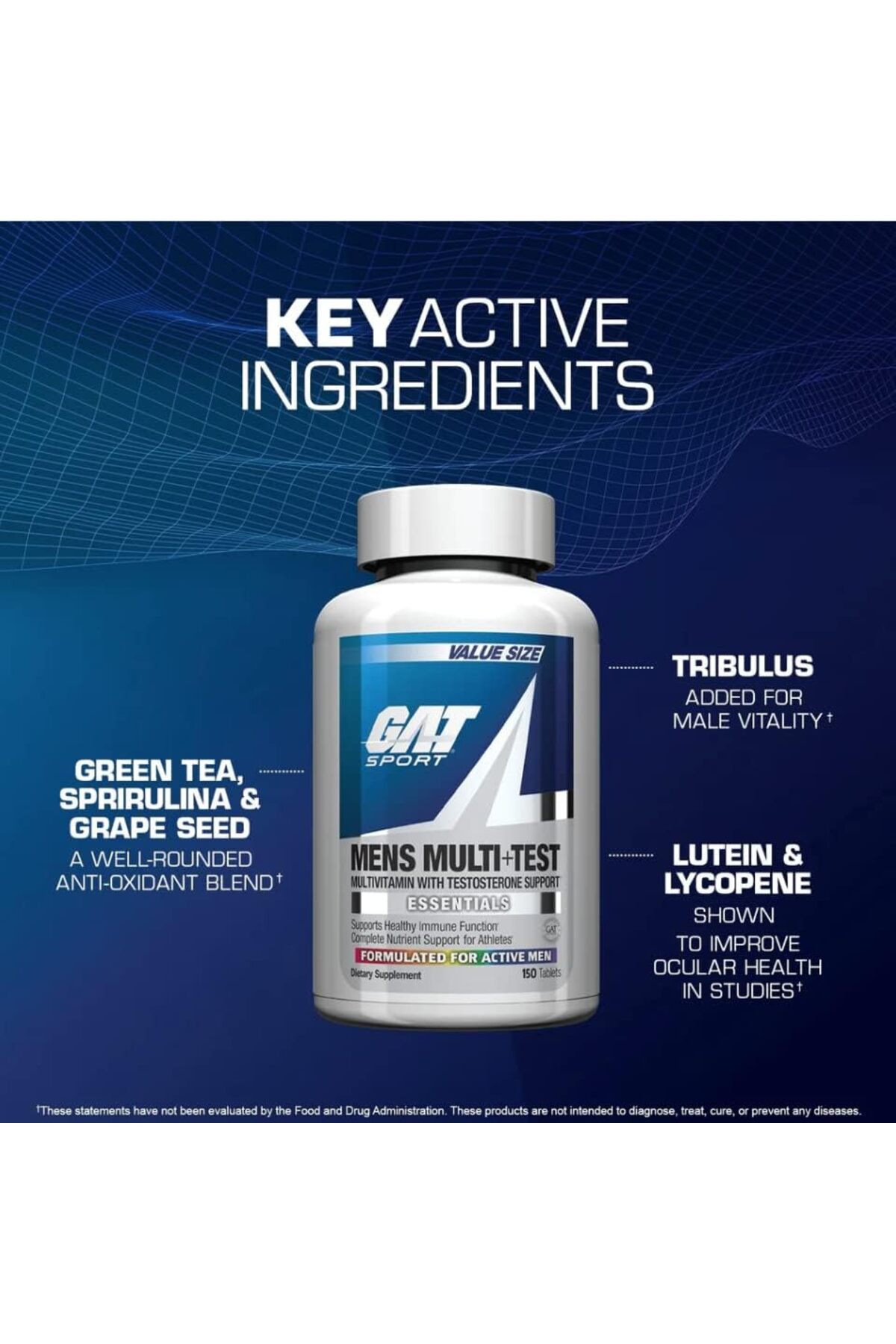 GAT سبورت ملتي فيتامين + محفز التستوستيرون للرجال...