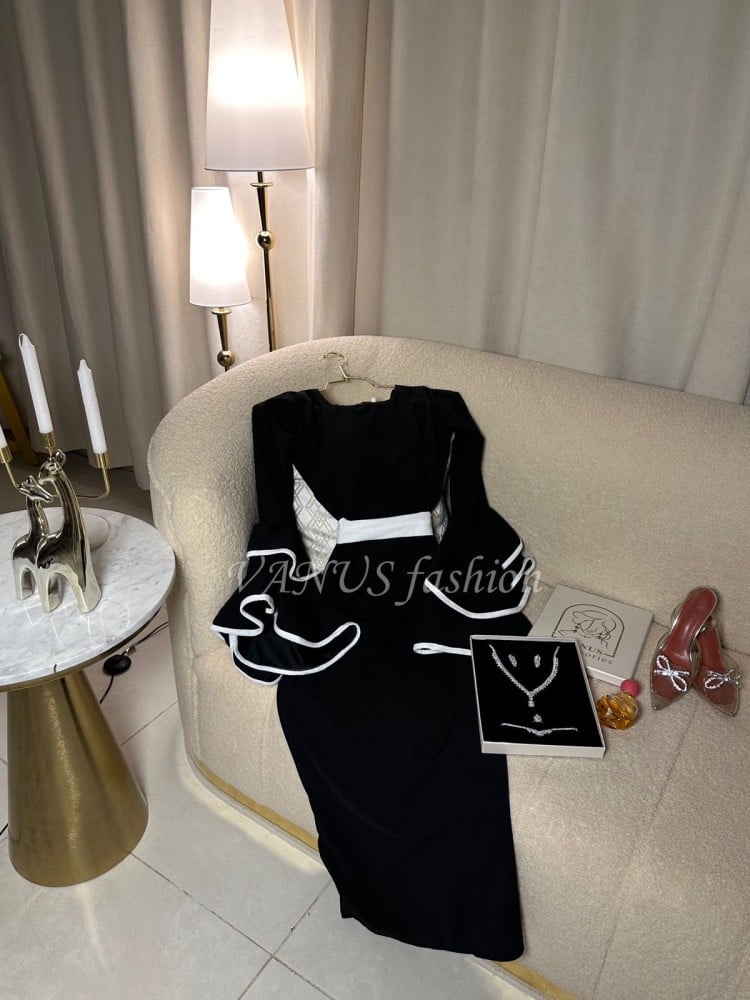 فستان كم طويل ( 2 لونين) 4353