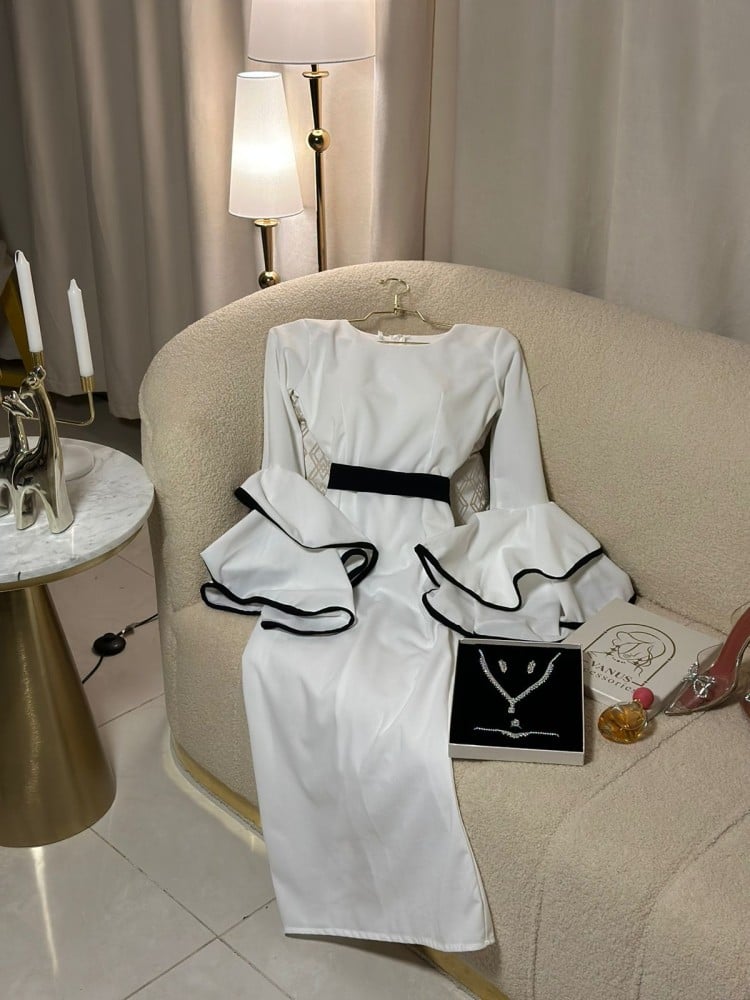 فستان كم طويل ( 2 لونين) 4353