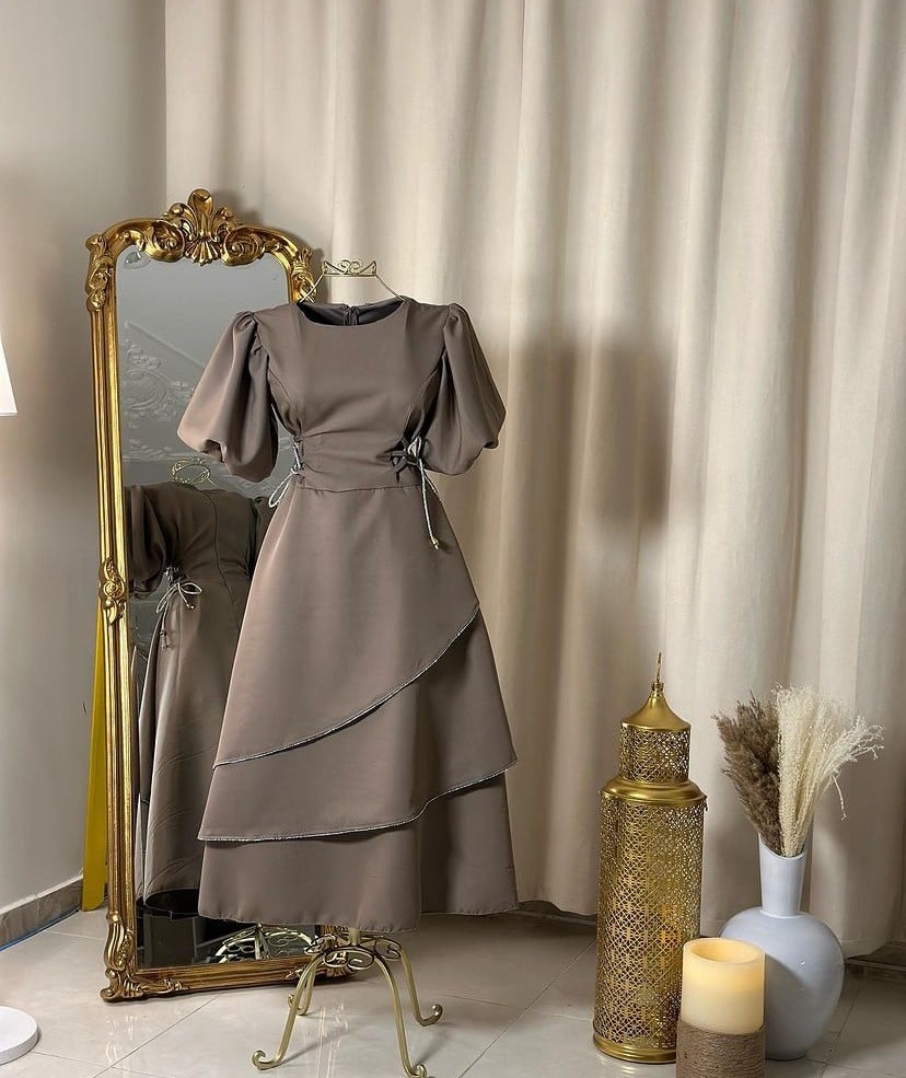 فستان ميدي ( 2 لونين) 4280