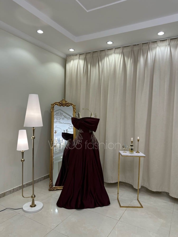 فستان سهرة طويل ( 2 لونين ) 4050