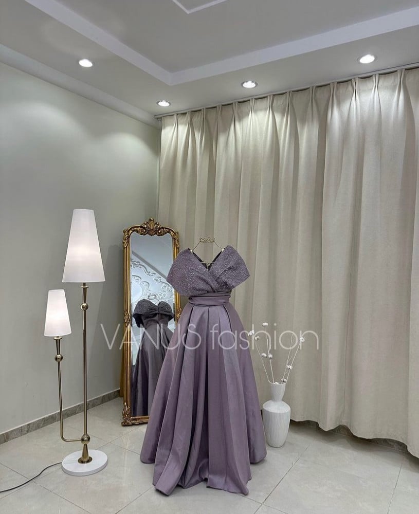 فستان سهرة طويل ( 4 الوان ) 3945