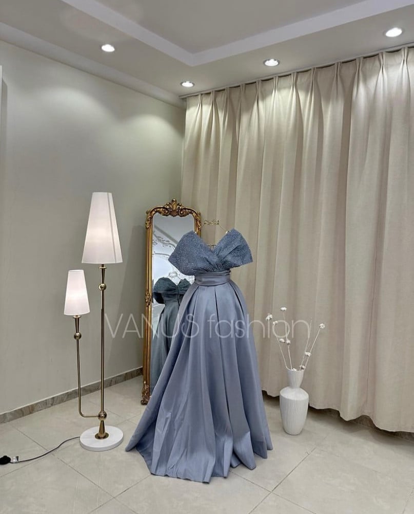 فستان سهرة طويل ( 4 الوان ) 3945