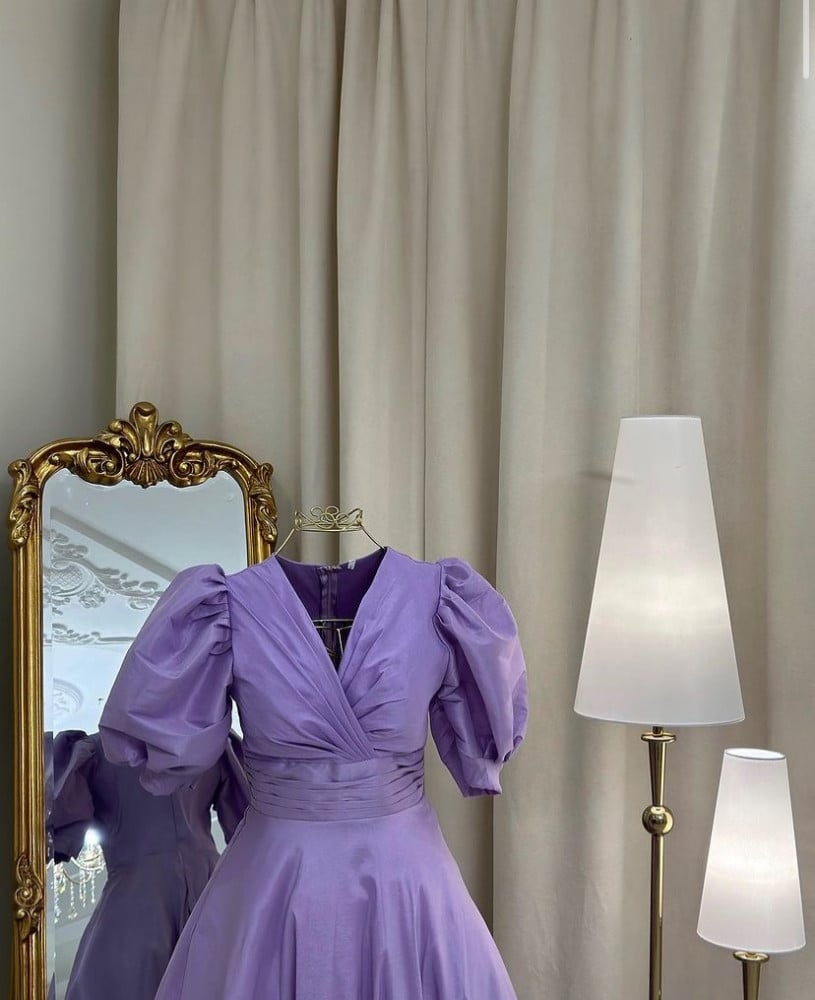 فستان سهرة ميدي ( 3 ألوان ) 3862